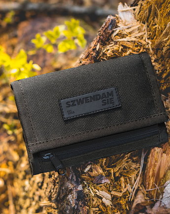 Portfel materiałowy na rzep Szwendam się czarny, Szwendam sie