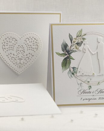 Kartka na ślub z pudełkiem i kopertą, WA 23A, Anna Art and Crafts