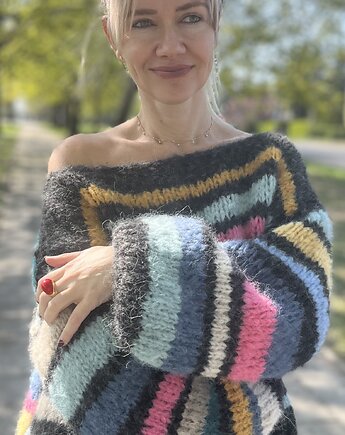 Sweter oversize, Swetry na drutach
