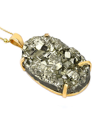 Naszyjniki Piryt Duży złoto, OSOBY - Prezent dla teściowej