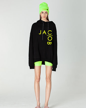 Bluza hoodie z neonowym logo, J A C O B