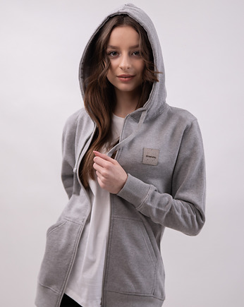Bluza szara rozpinana bawełna organiczna GOTS, tree rebel