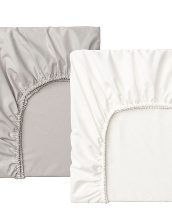 Dwa prześcieradła z gumką białe +szare 160x80cm PZ, Bajkowe Wnetrza