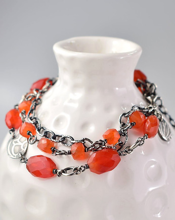 Karneol w srebrze - bransoletka, Sunflower Kornelia Kubinowska