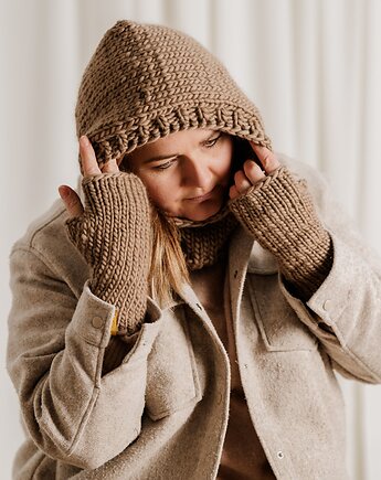 Wełniany kaptur PERUVIAN WOOLY balaclava toffi, sploteka