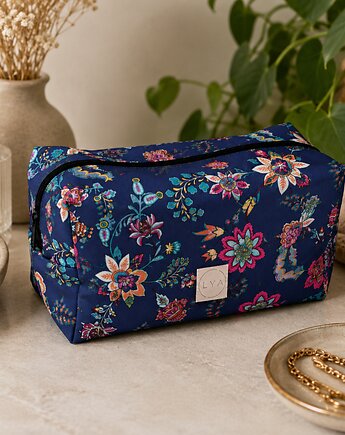 Kosmetyczka kuferek duża saszetka wodoodporna etui organizer kwiaty orientalne, Uszyciuch