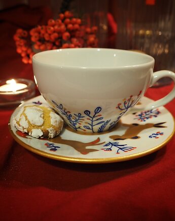 Świąteczna filiżanka ze spodkiem ZIMA, ka.linea