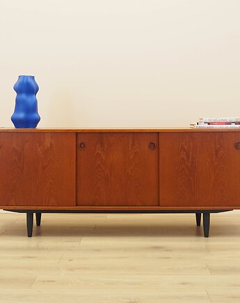 Sideboard tekowy, duński design, lata 70, produkcja: Dania, Przetwory design