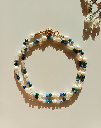 Naszyjnik perła naturalna , mix kamieni, s e n s e d  accessories