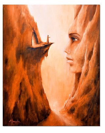 Ad Te, obraz ręcznie malowany, surrealizm, realizm magiczny, Galeriai