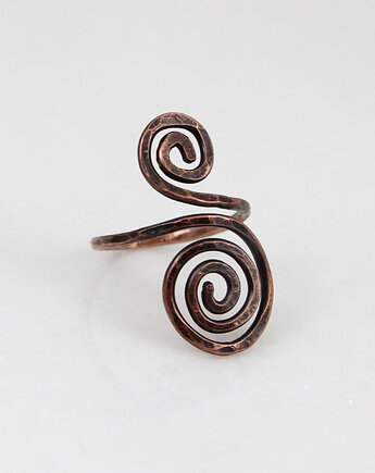 Wężowy - rozm. M - miedziany pierścionek - unikat, Caltha