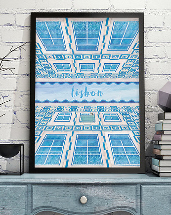 Lizbona - kamienice z azulejos - plakat fine art, minimalmill
