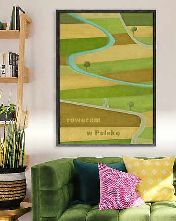 Plakat Rowerem w Polskę, minimalmill