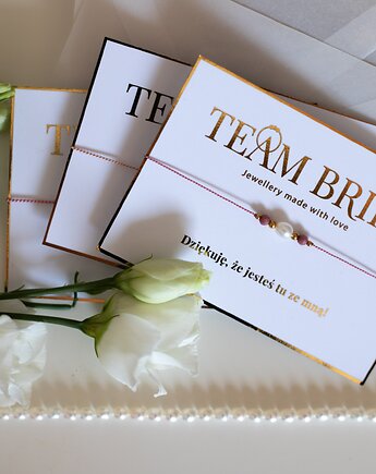Podziękowania na Wieczór Panieński, bransoletki Team Bride, Team Bride