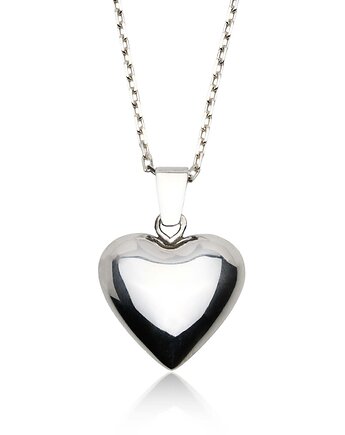 Naszyjnik srebrny 925 serce na łańcuszku typu ankier, Ade Art