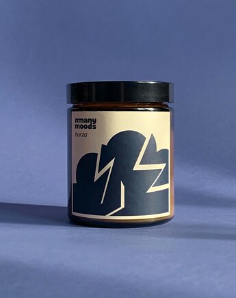 BURZA - świeca sojowa z drewnianym knotem (150g), MANY MOODS