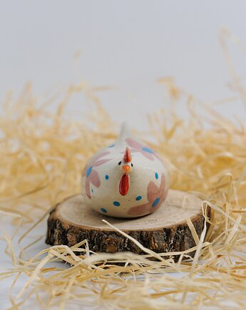 Kurka w różowe kwiatki i kropki, Wet Spot Ceramic Studio