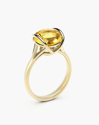Pierścionek Evra żółte złoto 585/cytryn, Nina Skidan