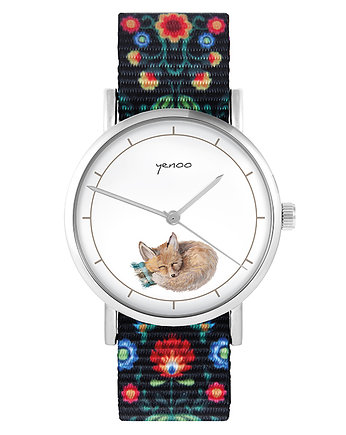 Zegarek - Lisek - folk czarny, nylonowy, yenoo