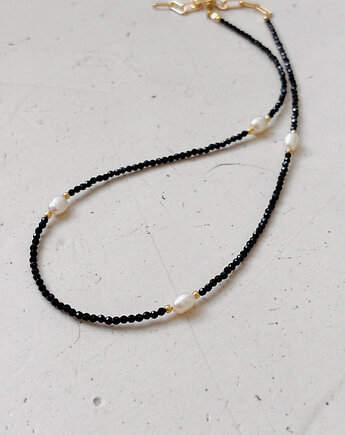 Naszyjnik czarny z perłami, Chmolowska Jewellery