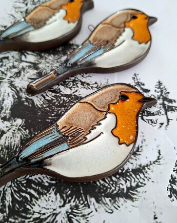 Ceramiczny ptak  3 sztuki dekoracja ścienna, Wooden Love