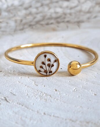 Bransoletka regulowana z kolekcji Czarny Bez - z suszonym bzem, Slow Jewelry