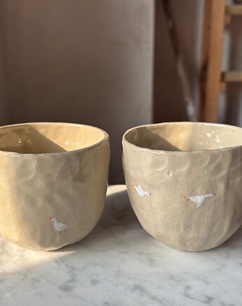 Zestaw 2 Organicznych Ceramicznych Czarek Wabi Sabi z Gąskami 220 ml, Maison Fragile