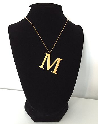Pozłacany naszyjnik z literą M  pr. 925, VENA Jewellery
