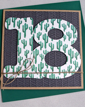 18-te urodziny :: KARTKA urodzinowa : kartka na osiemnastkę, kaktusia