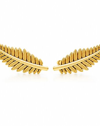 Kolczyki LIŚCIE PAPROCI- srebro,złoto,różowe złoto, ISSI Jewelry