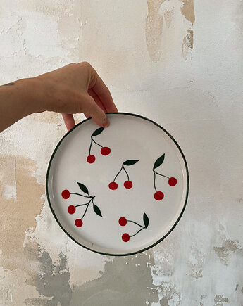 Talerz z porcelany w wisienki / 21 cm, Soul Label