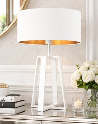 Czarna lampa stołowa do sypialni w stylu glamour THOR GOLD, LYSNE
