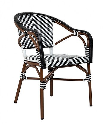 Krzesło Paris Paris Biały Czarny Rattan, OKAZJE - Prezent na Mikołajki