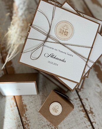 Najpiękniejsze zaproszenia handmade komunijne, na komunię dla dziewczynki - r, sorte