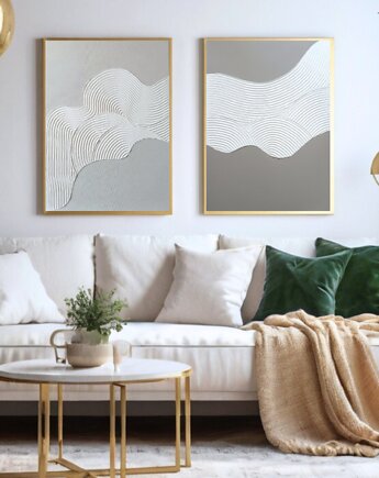 FALE NR1 i NR2 Komplet dwóch obrazów strukturalnych, Anna Jatczak Art
