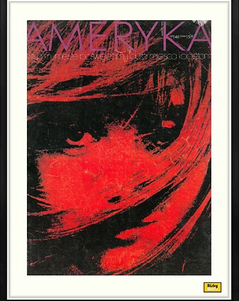 Plakat Oprawiona okładka miesięcznika AMERYKA z 1971, aut. Dan Morrill, RiskyWalls