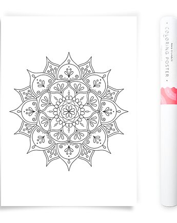 Plakat do Kolorowania Mandala 50x70cm, Anna Grunduls Design