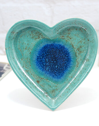 Patera ceramiczne serce - ozdobna misa na drobiazgi boho, 10FingersArt