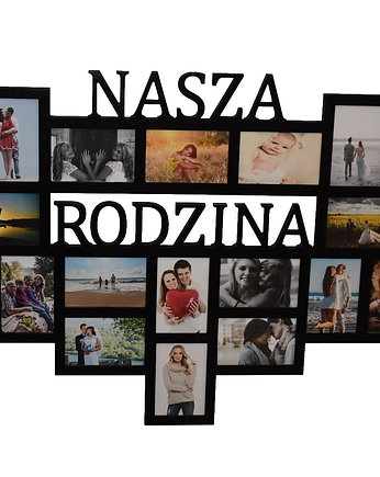 Multirama ramka na zdjęcia z napisem  Nasza Rodzina mdf 17 zdjęć, Wajdrew