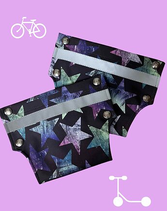 Mufki dziecięce softshell na rower/hulajnogę Gwiazdy, Miapka Design
