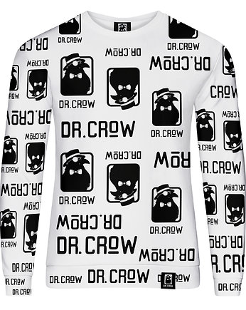 Bluza Bez Kaptura Męska DR.CROW Logo Biała, DrCrow