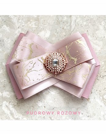 Pudrowa Brosza z Delikatnym Kryształkiem, Pudrowy Różowy