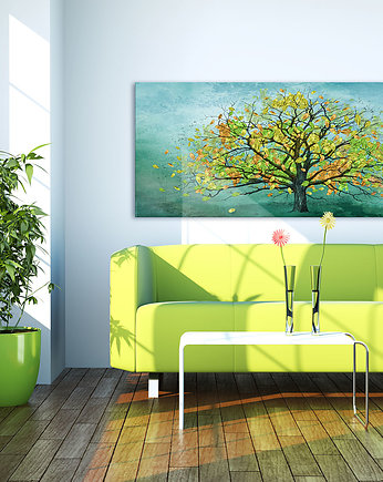 Obraz na płótnie Drzewo w turkusie 150x60cm, LUdesign gallery