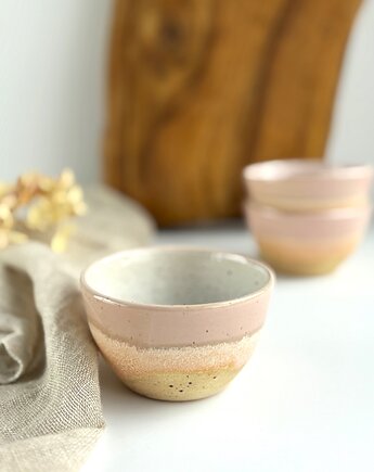 Czarka - Kubek ceramiczny bez uszka, miseczka - Różowe migdały