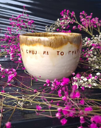 Miska ceramiczna z napisem "Na chuj mi to było", as ceramika