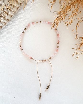 bransoletka z opalem różowym, LEI handmade 