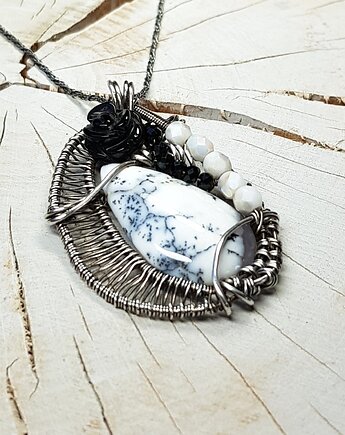 Agat dendrytowy z różą, JanArt