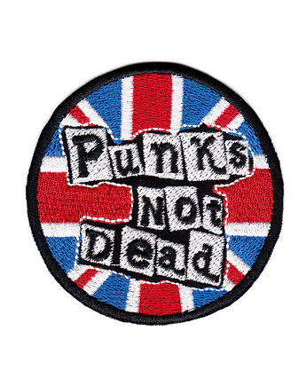 Naszywka naprasowanka PUNKS NOT DEAD termoprzylepna haft 7cm, Wyszywane