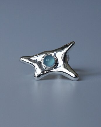 Pierścionek srebrny Sol II z agatem, Gutowska jewelry