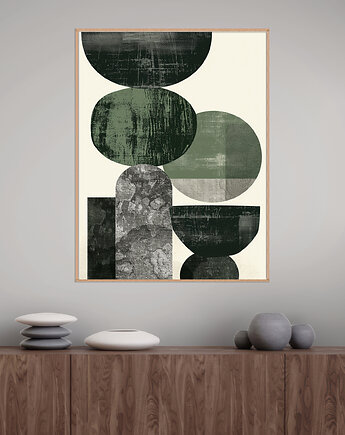 Geometria natury - Plakat, druk - Minimalizm, Boho, Loft #78, Black Sapphire Art